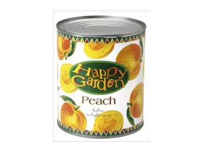 Konservuotų persikų puselės HAPPY GARDEN, 830 g