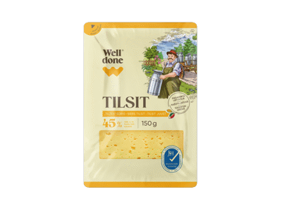 TILŽĖS sūris WELL DONE (riekėlės), 45 % rieb. s. m., 150 g