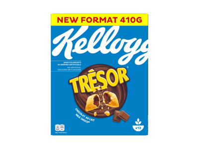 Dribsniai KELLOGG'S TRESOR MILK CHOCO, 410 g