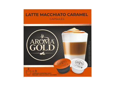 Kavos kapsul. AROMA GOLD LATTE CARAMEL, 180 g