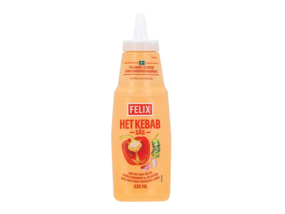 Aštrus kebabų padažas HOT KEBAB FELIX, 335 ml