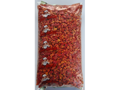 Šaldyta raudona paprika, kubeliais, 10x10 mm, 2,5 kg, VET