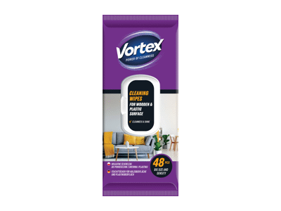Drėgnosios servetėlės VORTEX baldams valyti, 48 vnt.
