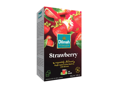 Juodoji arbata DILMAH, braškių skonio, 30 g
