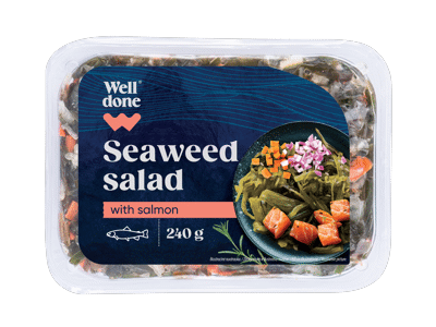 Marinuotų jūrų dumblių salotos su lašiša WELL DONE, 240 g