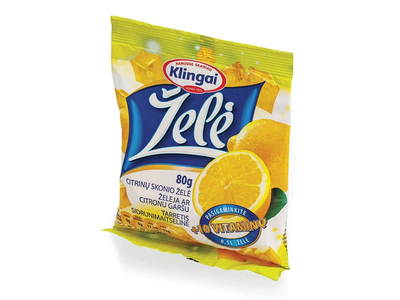 Citrinų skonio želė KLINGAI, 80 g