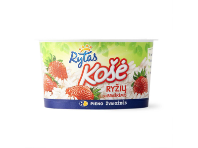 Ryžių košė su braškėmis RYTAS (6%), 150g