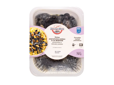 Midijos grietinės-česnakų padaže pasterizuotos, 0,76 kg