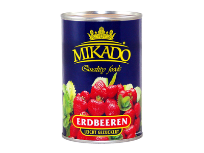 Konservuotos braškės MIKADO, sirupe, 410 g / 160 g