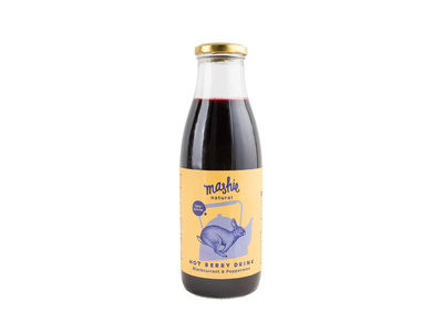 Juodųjų serbentų su pipirmėte uogų tyrė MASHIE, 0,75 l