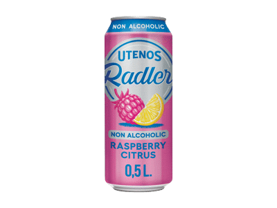 Nealk. UTENOS alaus kokteilis RADLER, aviečių ir citrinų sk., 500 ml