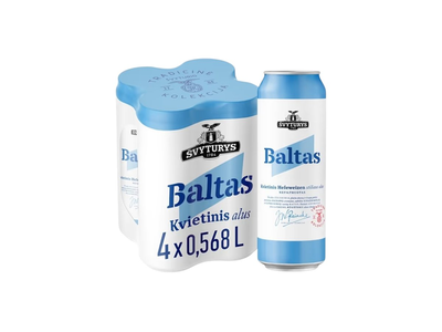 ŠVYTURIO Baltas alus, 5 %, 4 x 0,568 l sk.