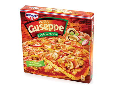 Šaldyta pica DR. OETKER (GUSEPPE) su kumpiu ir grybais, 425 g