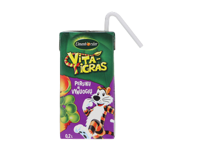 Sulčių gėrimas, ELMENHORSTER Vita Tigras, Persikų - vynuogių, 200 ml