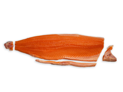 Šaldyta lašišos filė, su oda, C-trim 1,4 - 2,2 kg,