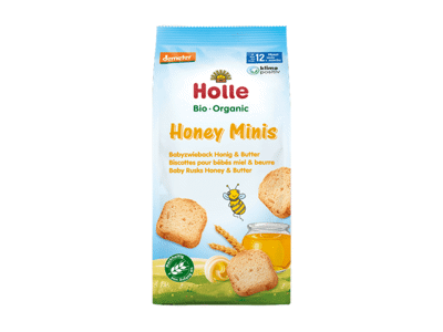 Ekologiški džiūvėsėliai HOLLE su sviestu ir medumi, 12+ mėn., 100 g