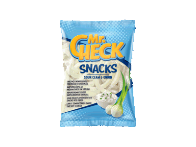 Bulvių traškučiai MR. CHECK su grietinėle ir svogūnais, 50 g