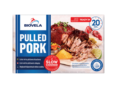 Lėtai virta marinuota plėšoma kiaulienos sprandinė, a. r., 780 g