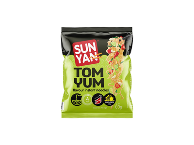 Greitai paruošiami makaronai SUN YAN (TOM YUM skonio), 65 g