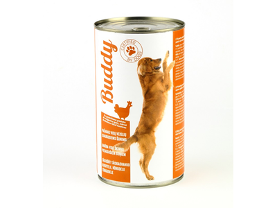 Konservuotas ėdalas šunims BUDDY, su paukštiena,1250 g