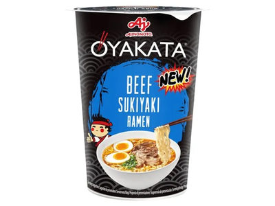 Makaronų sriuba OYAKATA Cup Ramen Beef Sukiyaki 63,5 g