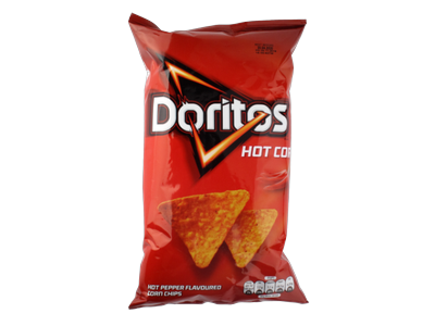 Kukurūzų traškučiai DORITOS Hot Corn, aštrių pipirų skonio, 90 g