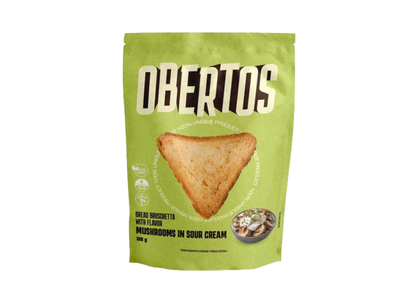 Grybų ir grietinėlės skonio duonos traškučiai OBERTOS, 100g