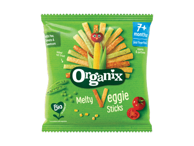 Ekologiškos daržovių lazdelės ORGANIX, nuo 7 mėn., 15 g