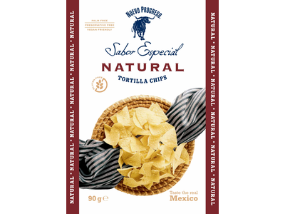 Kukurūzų tortilijų traškučiai SABOR ESPECIAL, natūralūs, 90 g