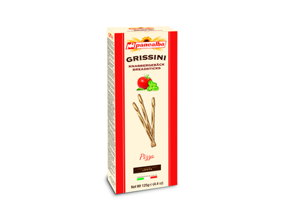 Duonos lazdelės GRISSINI, picos skonio, 125 g