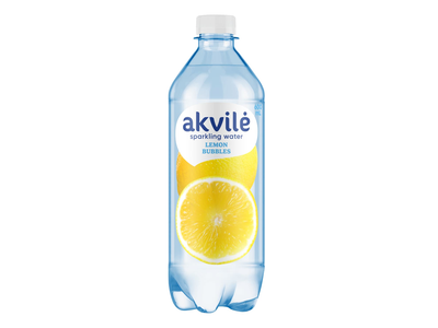 Lengvai gazuotas stalo vanduo su citrinų aromatu AKVILĖ, 600 ml