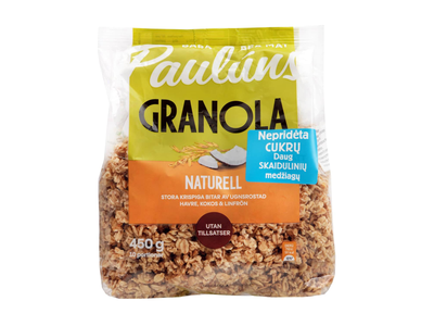 Granola su kokosais ir linų sėmenimis PAULUNS, 450 g