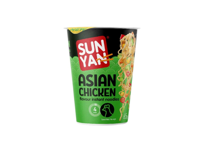 Greitai paruošiami makaronai SUN YAN (azijietiškos vištienos skonio), 65 g