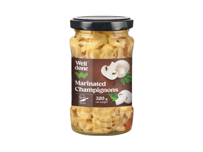 Marinuoti pievagrybiai griežinėliais WELL DONE, 320 g