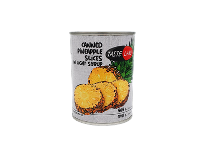 Konservuoti ananasų griežinėliai TASTE LAND, 565 g / 340 g
