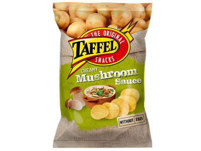 Grybų skonio bulvių traškučiai TAFFEL CREAMY MUSHROOM, 130g