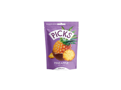 Liof. ananas. saldainiai su pien. šokolado gl. PICKS, 90 g