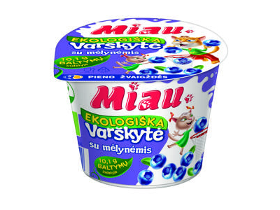 Ekologiška varškytė MIAU su mėlynėmis, 6 % rieb., 100 g