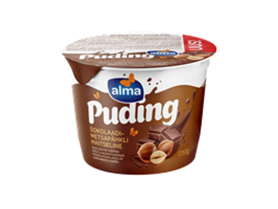 Šokolado ir lazdyno riešutų skonio pudingas ALMA 5,4% rieb., 230 g