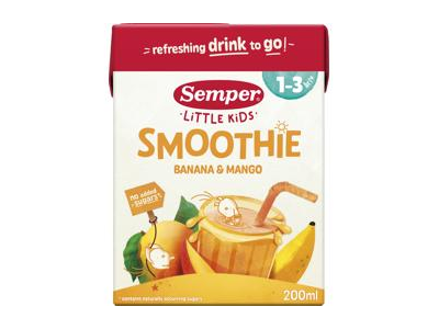 Geriamoji bananų ir mangų tyrė SEMPER, nuo 12 mėn., 200 ml