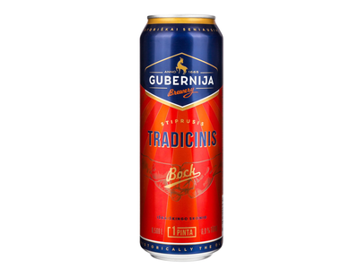 Alus GUBERNIJA,Tradicinis Bock, 6%, 0,568l, skardinė