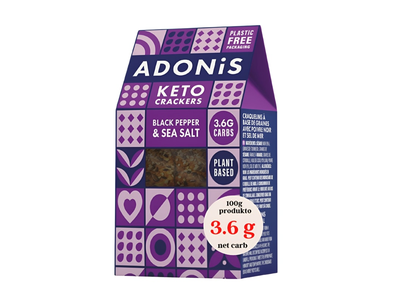 Ekol. krekeriai su juod. pip., ADONIS, 60 g