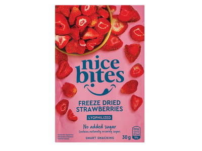 Liofilizuotos braškės NICE BITES, 30 g