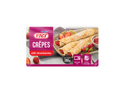 Šaldyti blyneliai VIČI su braškių įdaru, 280 g