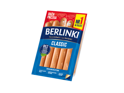 Virtos rūkytos kiaulienos dešrelės Berlinki 450 g