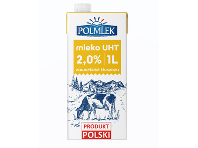 Pienas POLMLEK, 2 %,  UAT, 1l