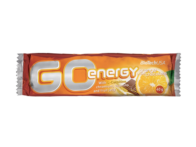 Energinis batonėlis BioTechUSA Go Energy Bar, juodo šokolado skonio, su apelsinais, 40 g