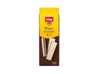Kakaviniai vafliai SCHAR WAFERS AL CACAO (be glitimo), 125 g