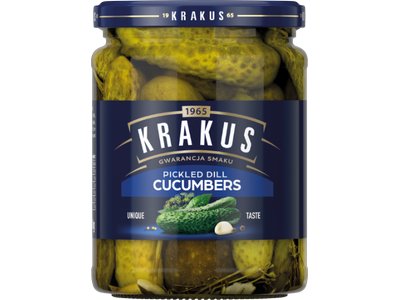 Marinuoti agurkai KRAKUS su krapais, 490g/240g