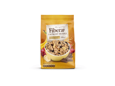 Granola FIBERA su bananų gabaliukais, 350 g